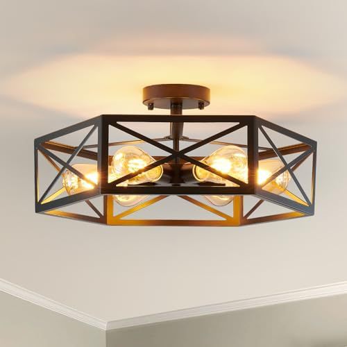 Retro industrial-style balcony entrance ceiling lamp