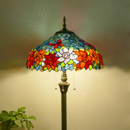 Retro Iron Art Glass Floor Lamp