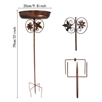 Retro Iron Bird Bath Feeder