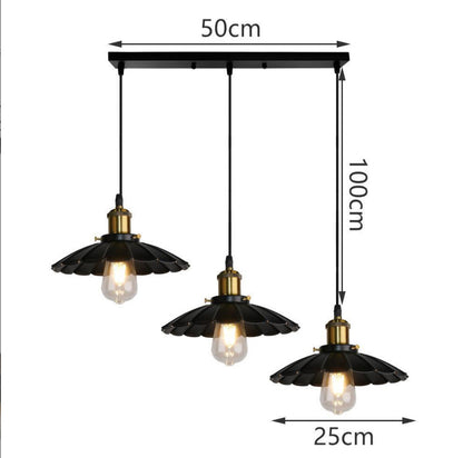 Retro Iron Three-Head Pendant Light