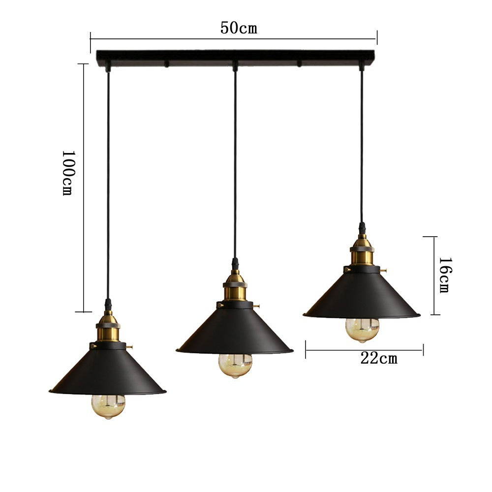 Retro Iron Three-Head Pendant Light