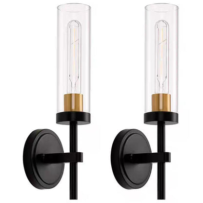 Retro Iron Wall Lamp with Glass Shade