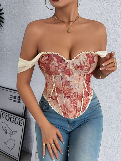 Retro Jacquard Bustier Vest