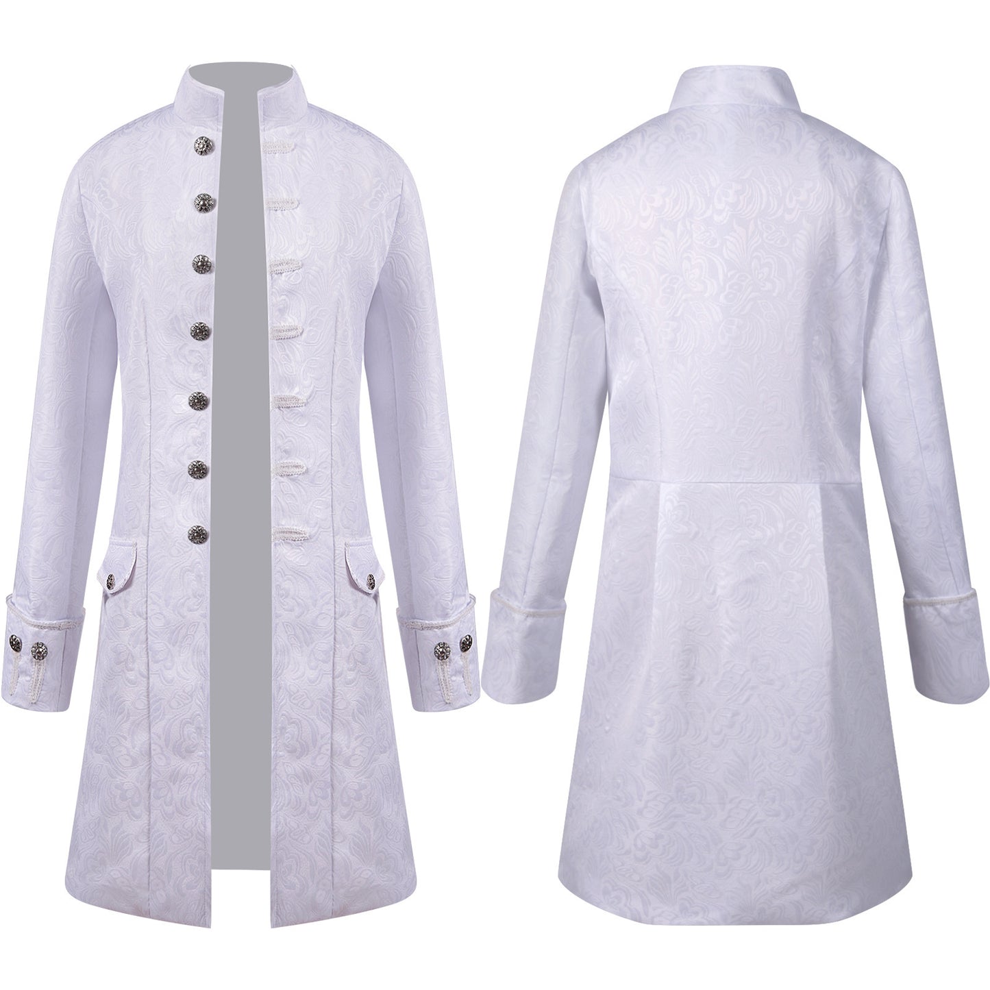 Retro Jacquard Men's Dance Suit with Stand Collar