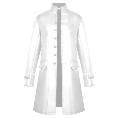 Retro Jacquard Men's Dance Suit with Stand Collar