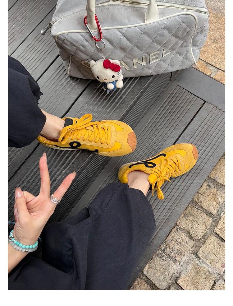 Retro Lace-Up Casual Sneakers for Women