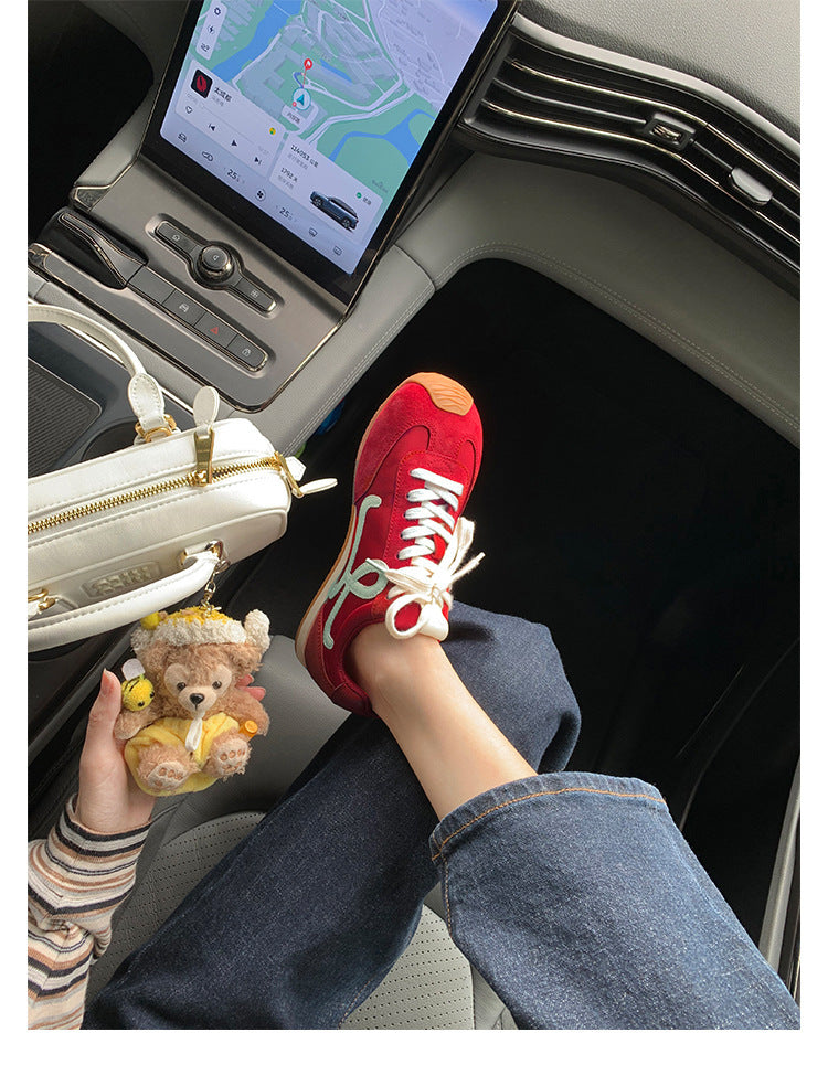 Retro Lace-Up Casual Sneakers for Women