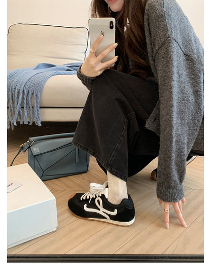 Retro Lace-Up Casual Sneakers for Women