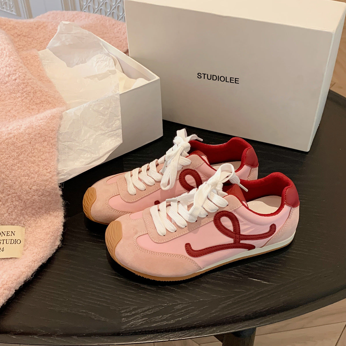 Retro Lace-Up Casual Sneakers for Women
