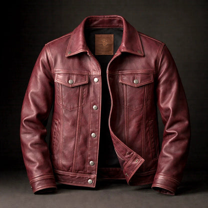 Retro Lapel PU Leather Jacket