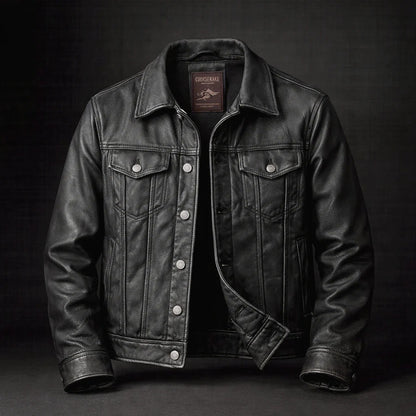 Retro Lapel PU Leather Jacket