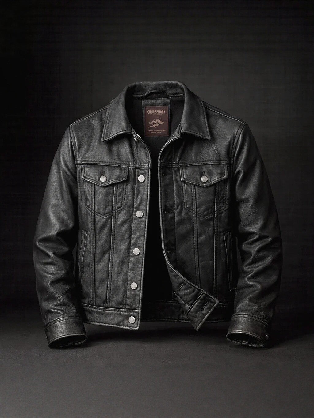 Retro Lapel PU Leather Jacket