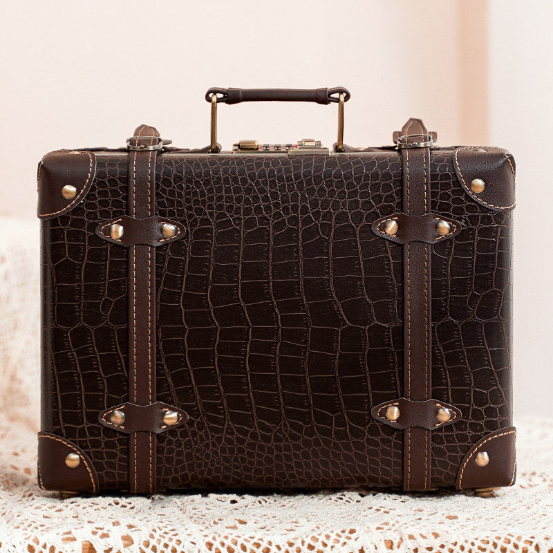 Retro Leather Look Suitcase Storage Box