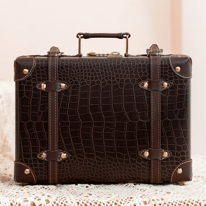 Retro Leather Look Suitcase Storage Box