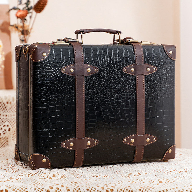 Retro Leather Look Suitcase Storage Box
