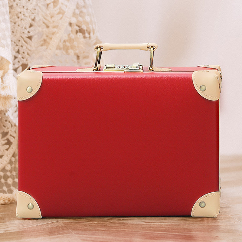 Retro Leather Look Suitcase Storage Box