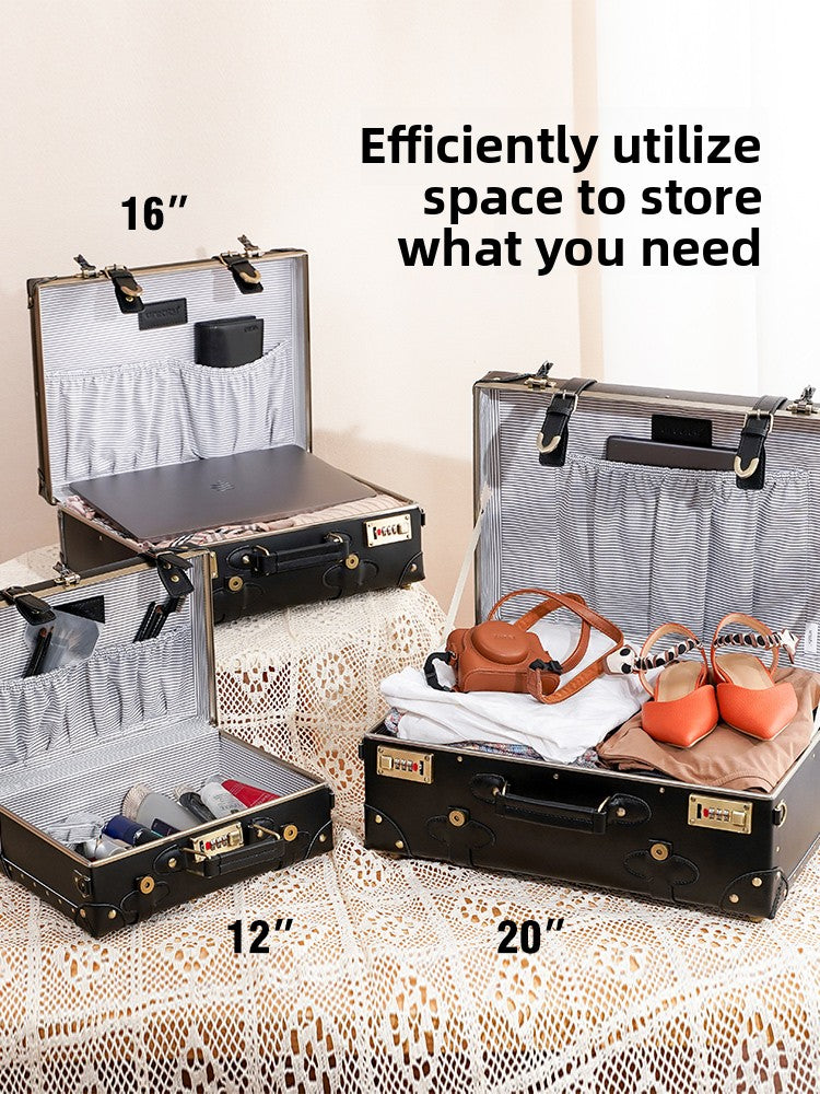 Retro Leather Look Suitcase Storage Box