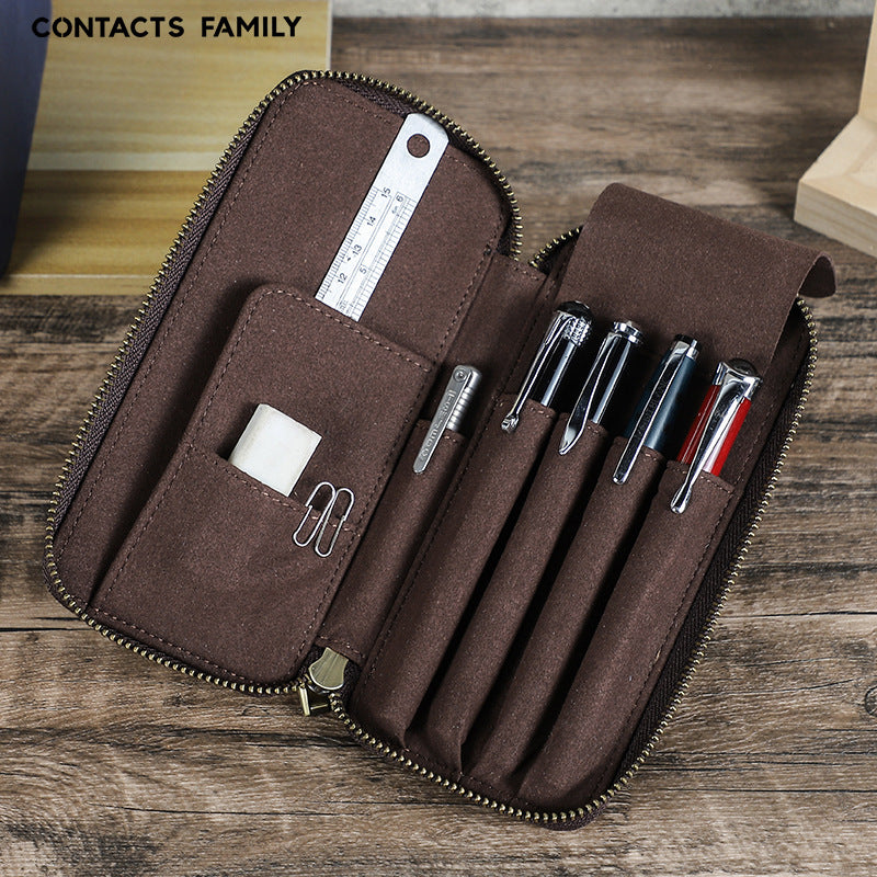 Retro Leather Pen Case