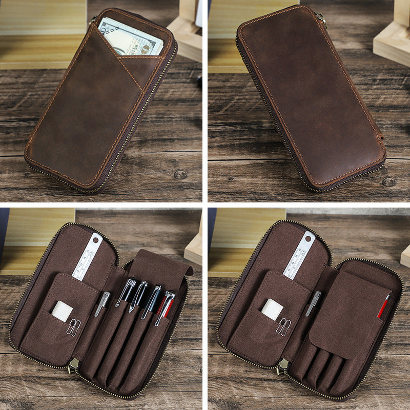 Retro Leather Pen Case