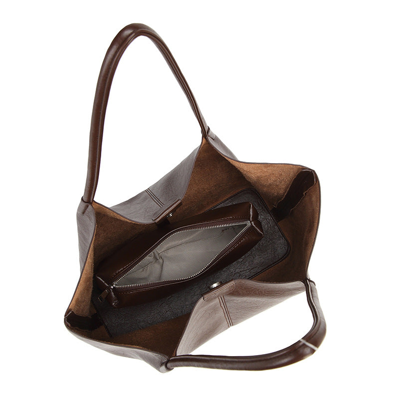 Retro Leather Tote Bag