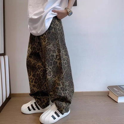 Retro leopard print jeans