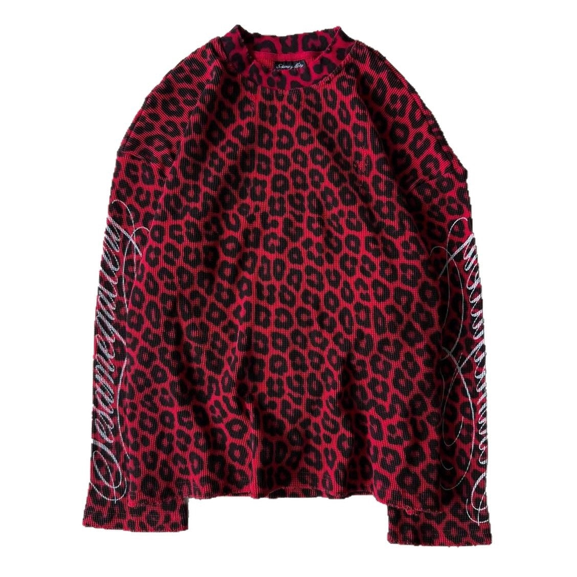 Retro Leopard Print Round Neck T-shirt