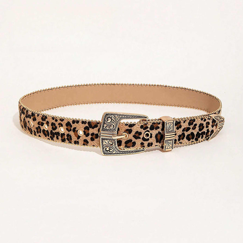 Retro Leopard Print Women's Belt