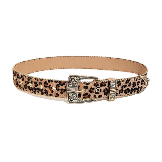 Retro Leopard Print Women's Belt
