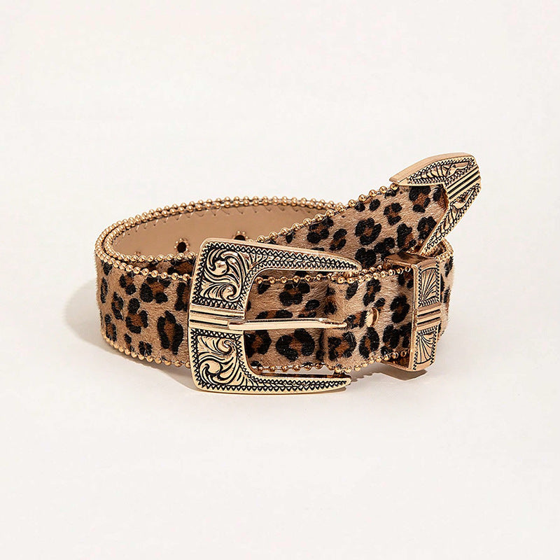 Retro Leopard Print Women's Belt