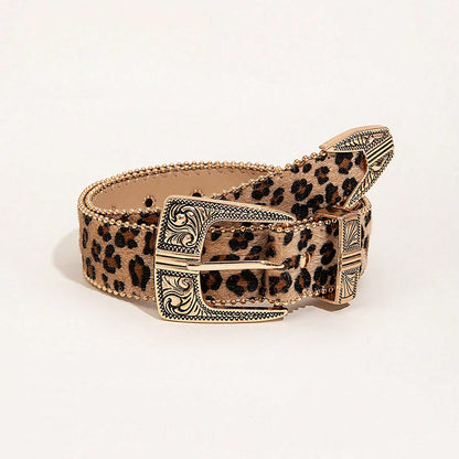 Retro Leopard Print Women's Belt