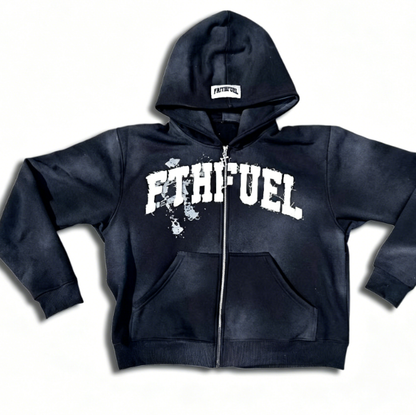 Retro Letter Print Hooded Sweatshirt