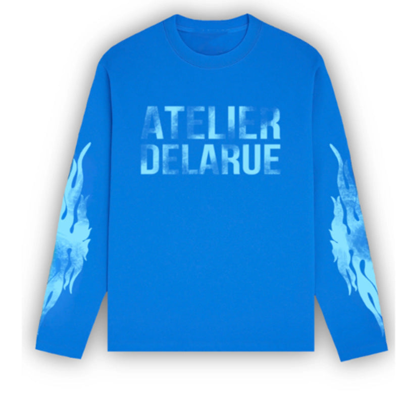 Retro Letter Print Long Sleeve T-Shirt
