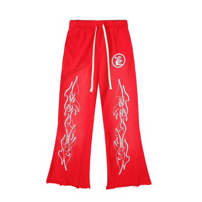 Retro loose hooded sweatshirt and sweatpants