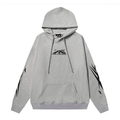 Retro loose hooded sweatshirt and sweatpants