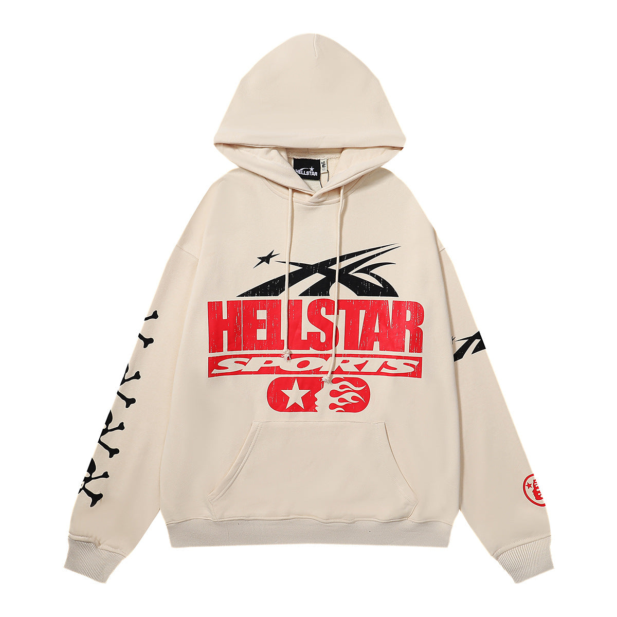 Retro loose hooded sweatshirt and sweatpants