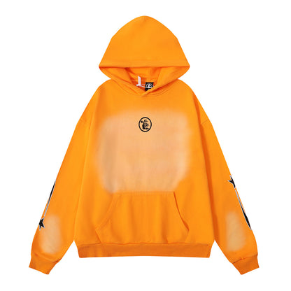 Retro loose hooded sweatshirt and sweatpants