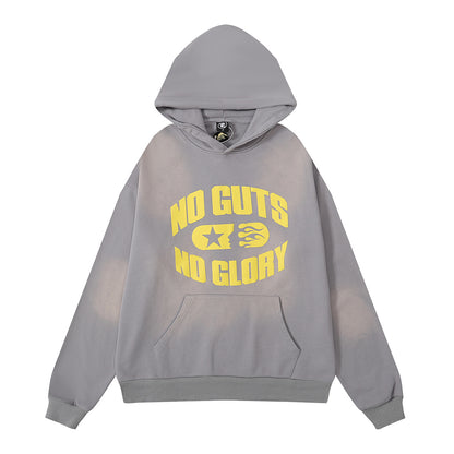 Retro loose hooded sweatshirt and sweatpants