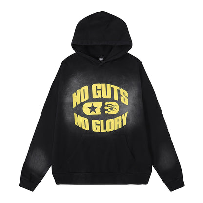Retro loose hooded sweatshirt and sweatpants