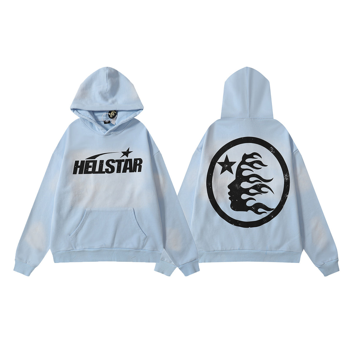 Retro loose hooded sweatshirt and sweatpants