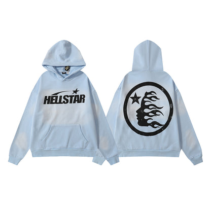 Retro loose hooded sweatshirt and sweatpants