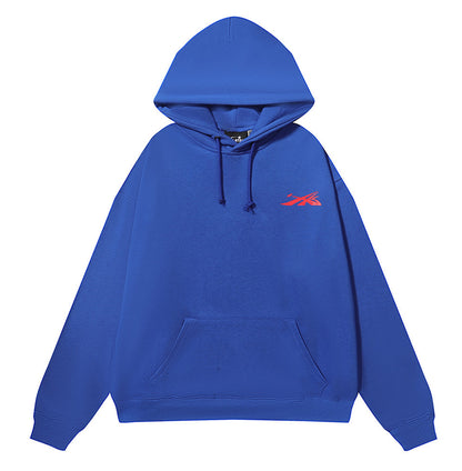 Retro loose hooded sweatshirt and sweatpants