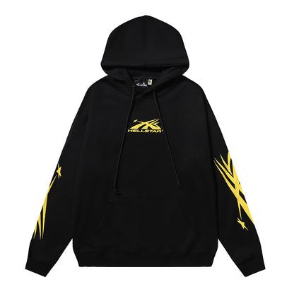 Retro loose hooded sweatshirt and sweatpants