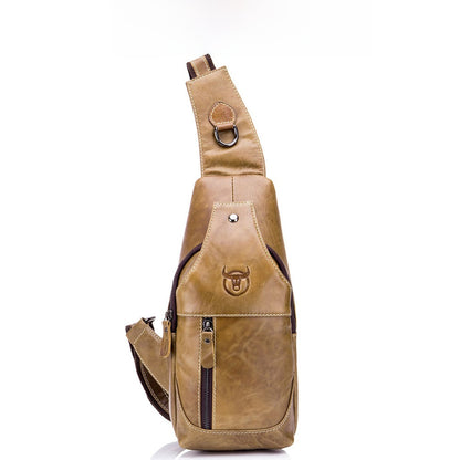 Retro Men's Genuine Leather Crossbody Chest Bag