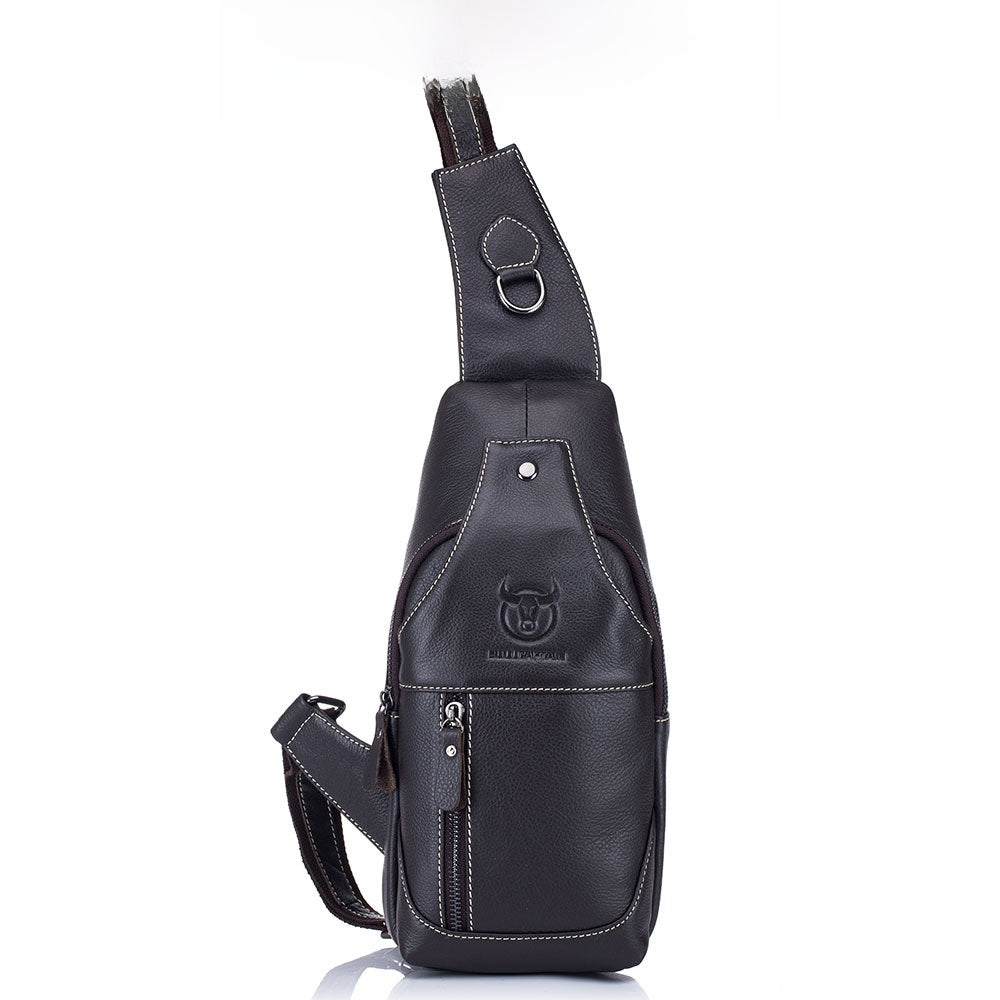 Retro Men's Genuine Leather Crossbody Chest Bag