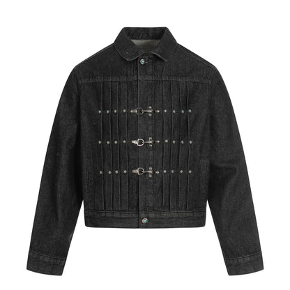 Retro Metal Buckle Denim Jacket