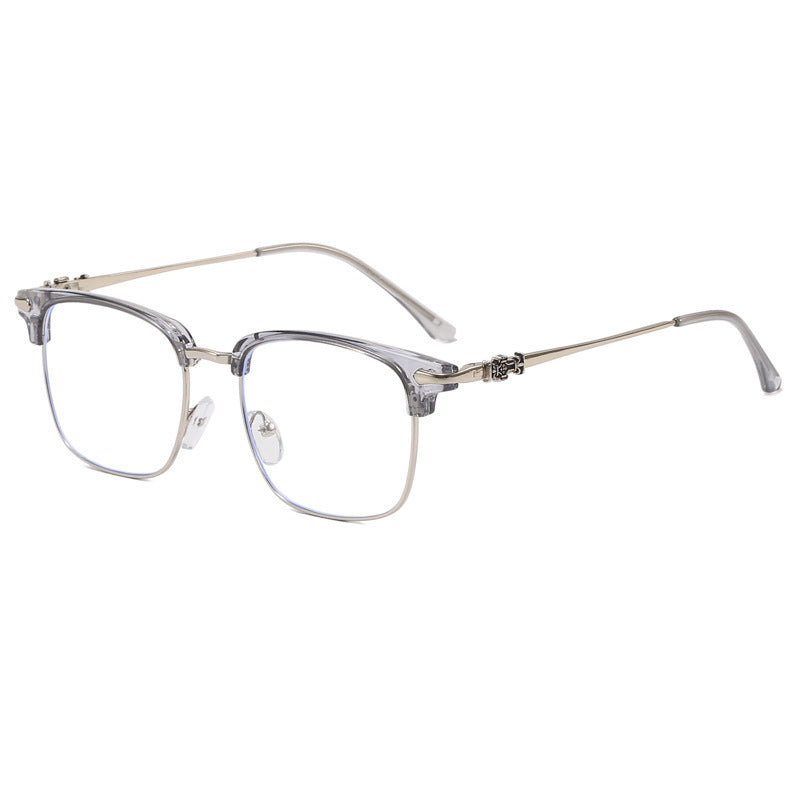 Retro Metal Eyeglasses Frame with Blue Light Protection