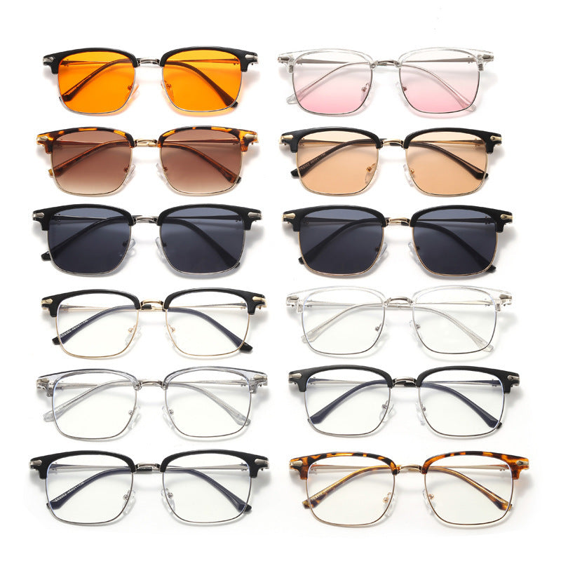 Retro Metal Eyeglasses Frame with Blue Light Protection