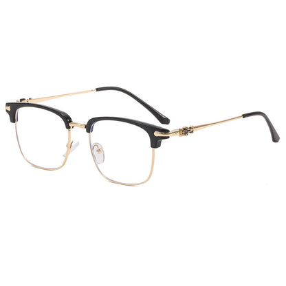 Retro Metal Eyeglasses Frame with Blue Light Protection