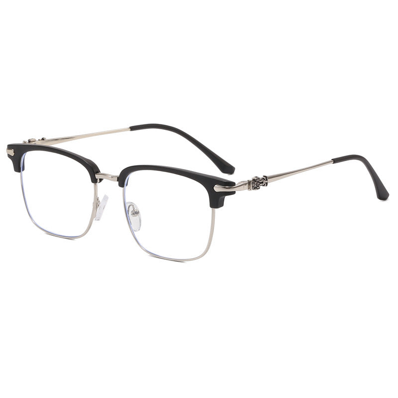 Retro Metal Eyeglasses Frame with Blue Light Protection