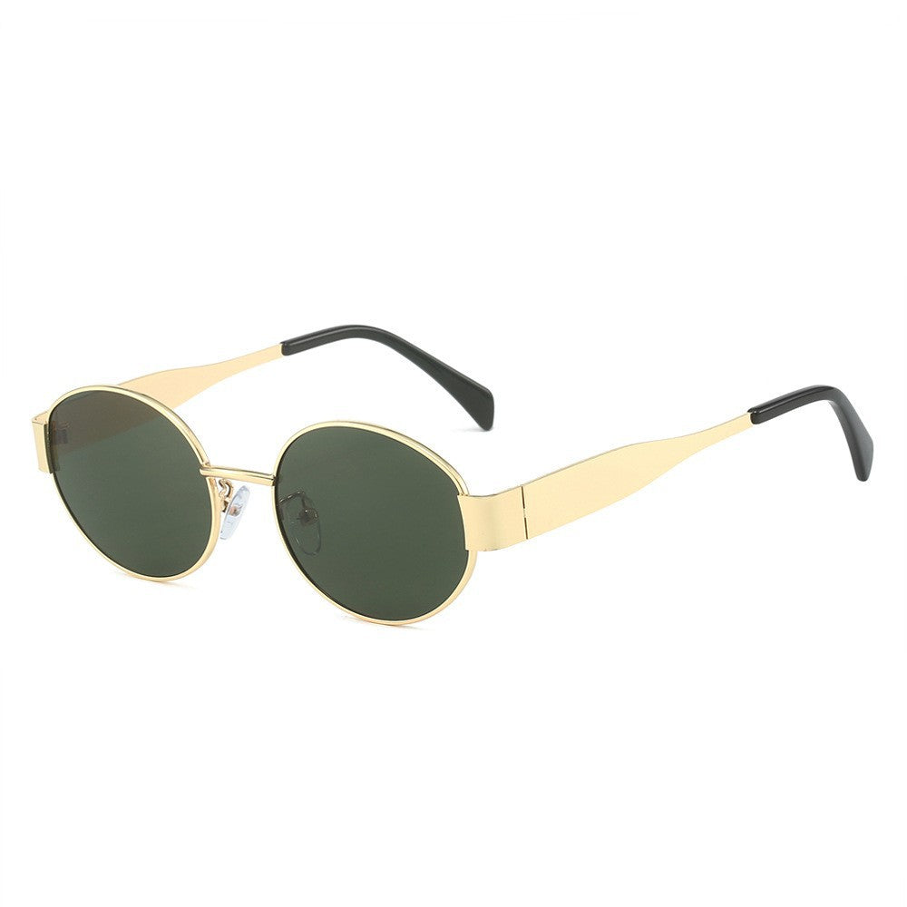 Retro Metal Polarized Sunglasses Oval Frame